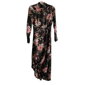 Nasty Gal Floral Maxi Satin Size 2 Dress